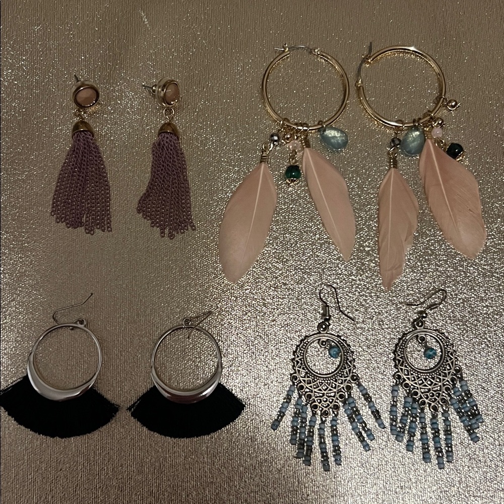 Elegant Multi-Color Earring Set